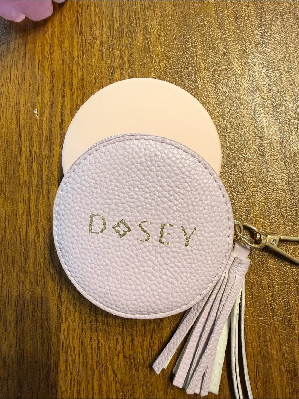 DOSEY Lilac Leather Pill case with compact
